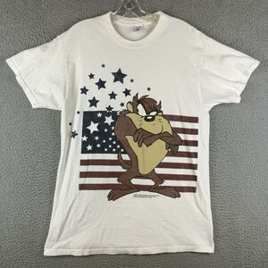 Vintage 1997 TAZ Shirt Large Delta USA Patriotic Big Logo Looney Tunes